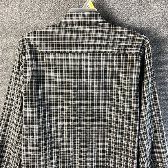 Sons of Intrigue Long Sleeve Button Up Shirt Large Men's Plaid Black 100% Cotton - Picture 9 of 9